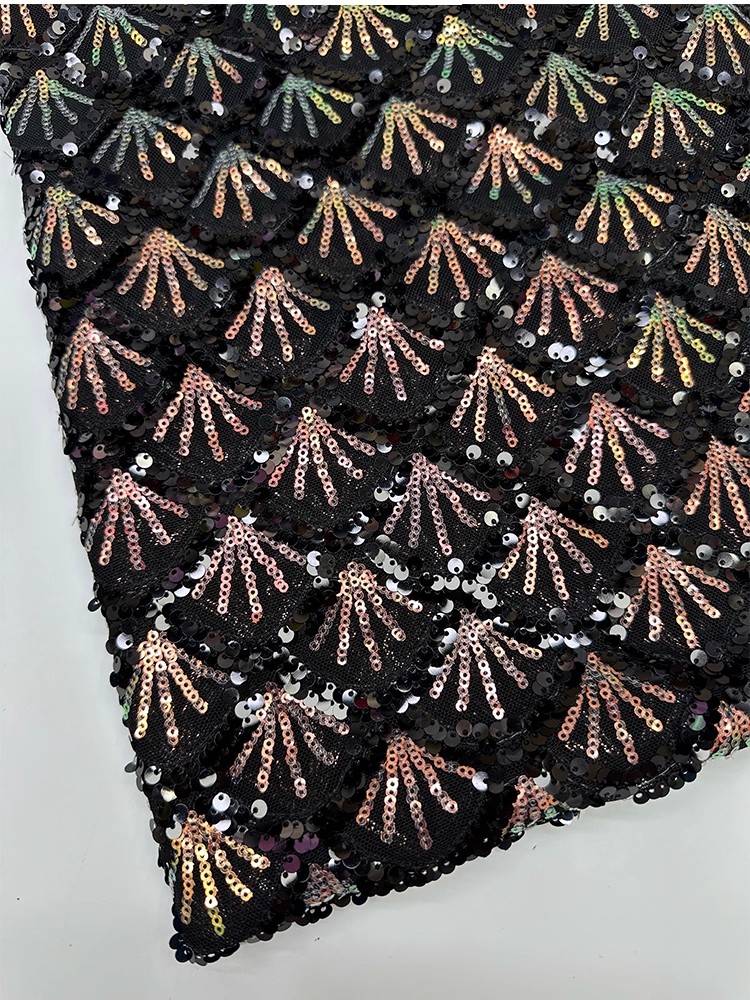 Embroidery Wedding - 1yard Fully covered shell-shaped metallic embroidery