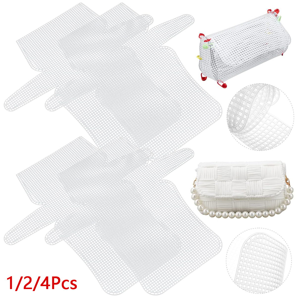 Embroidery Sheet - 1-4Pcs Plastic Mesh Canvas Sheets for