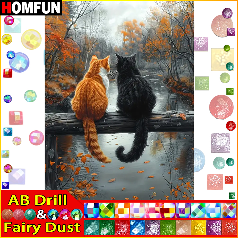 Embroidery Roll Pattern - HOMFUN Fairy Dust AB Full Diamond