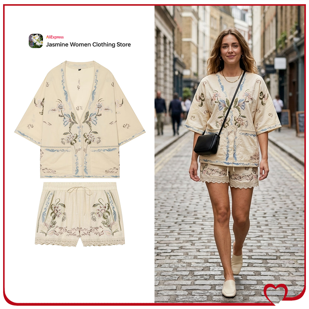 Embroidery Cotton Shirt - Fabulous Embroidered 2 Piece Sets for