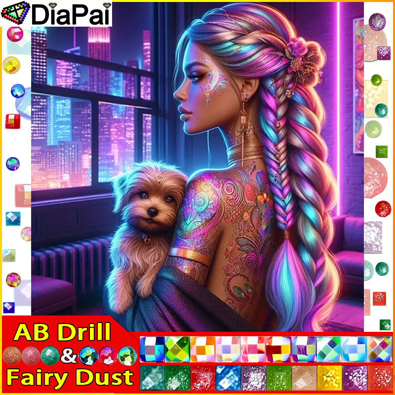 Embroidery Roll Pattern - DIAPAI Fairy Dust AB Full Diamond