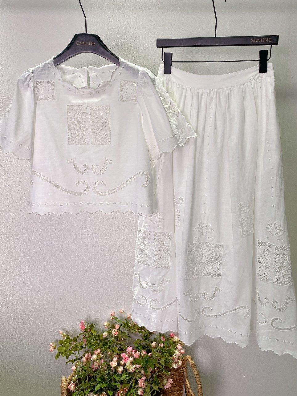 Embroidery Cotton Shirt - 2026 New Hollow Embroidery Short Sleeve