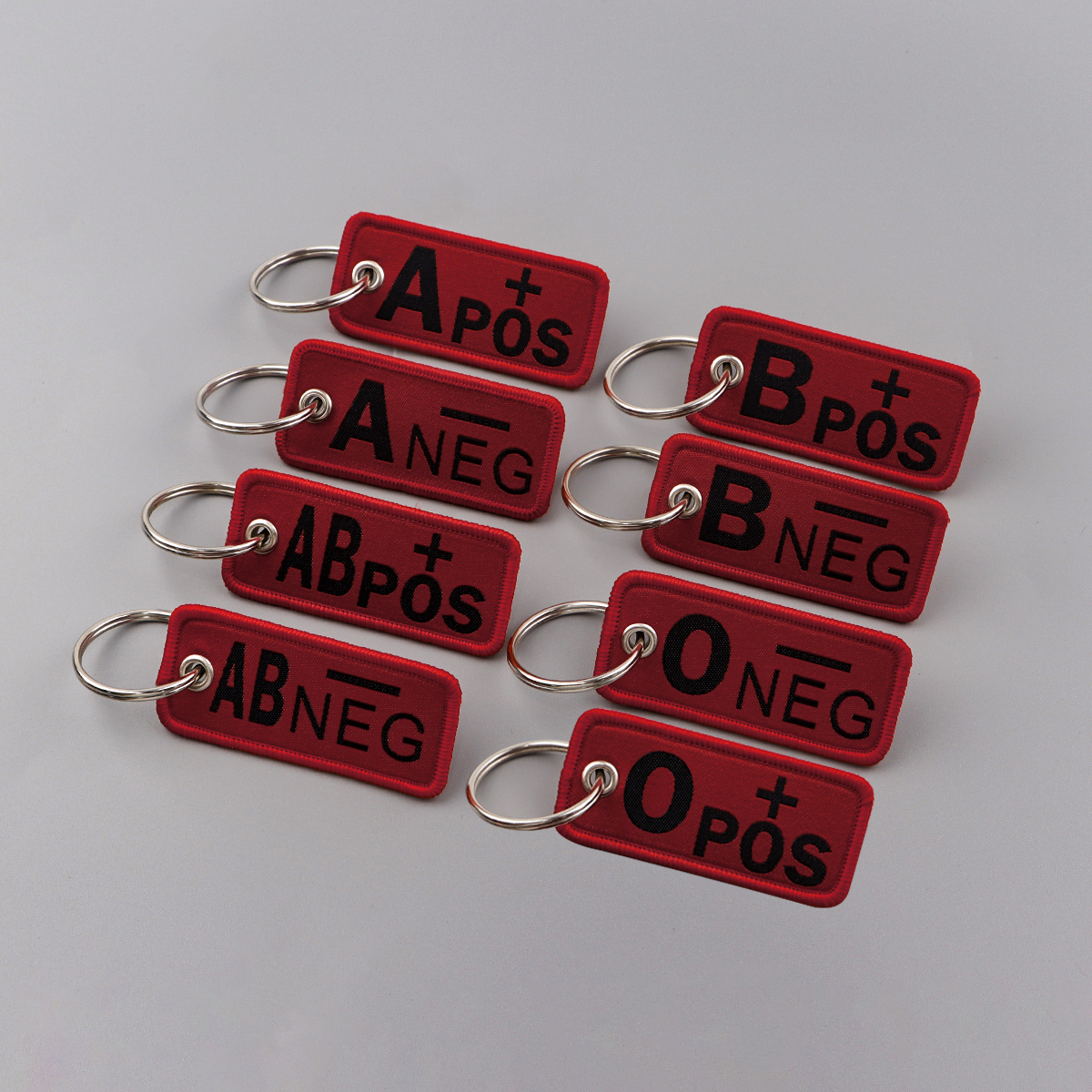 Embroidery Fonts - Blood Type Embroidery Key Fobs First