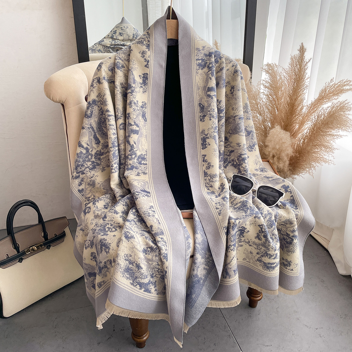 Embroidery Pashmina - Luxury Winter Cashmere Scarf Women Design