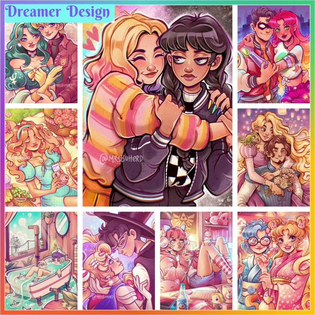 Embroidery Roll Pattern - Fantasy Girl Cute Cross Stitch Diamond