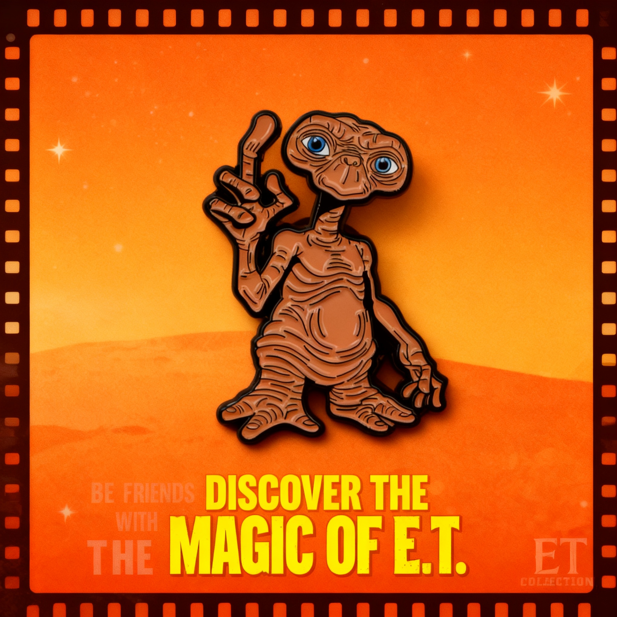 Embroidery Illustration - Vintage Funny Alien Enamel Cartoon Badge