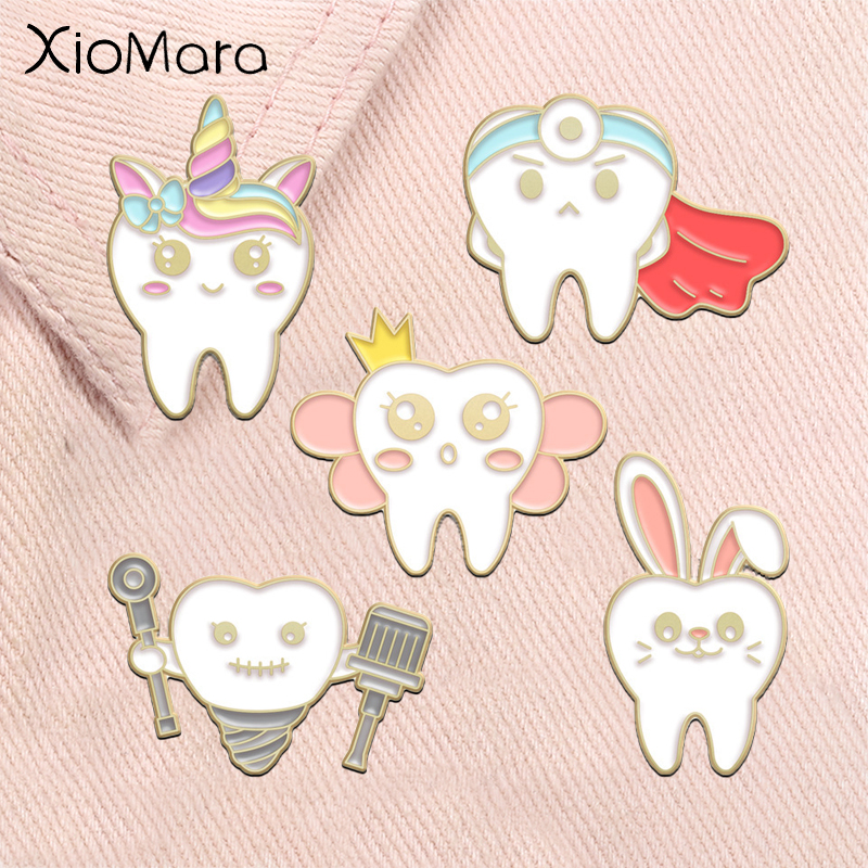 Tooth Oral Health Enamel Pins  – Embroidery Unicorn recenzja i cena