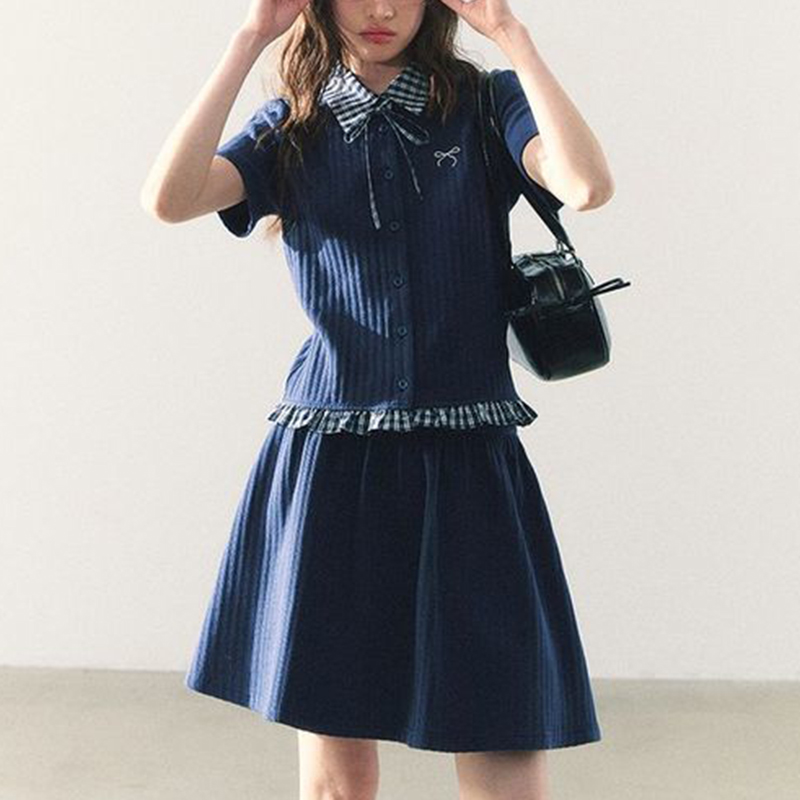 Summer Knitted Preppy Style Tw – Embroidery Cotton Shirt recenzja i cena