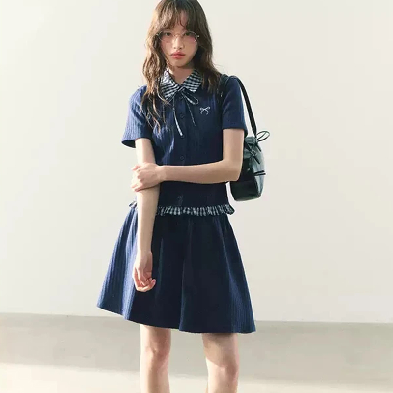 Summer Knitted Preppy Style Tw – Embroidery Cotton Shirt recenzja i cena