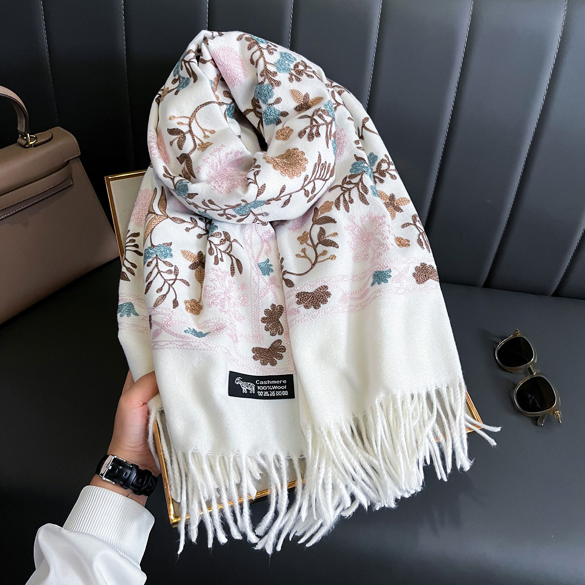 New Winter Warm Cashmere Scarf – Embroidery Pashmina recenzja i cena