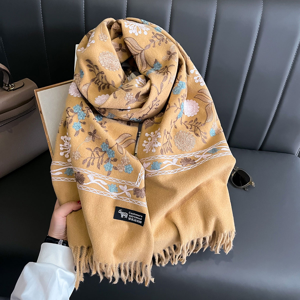 New Winter Warm Cashmere Scarf – Embroidery Pashmina recenzja i cena