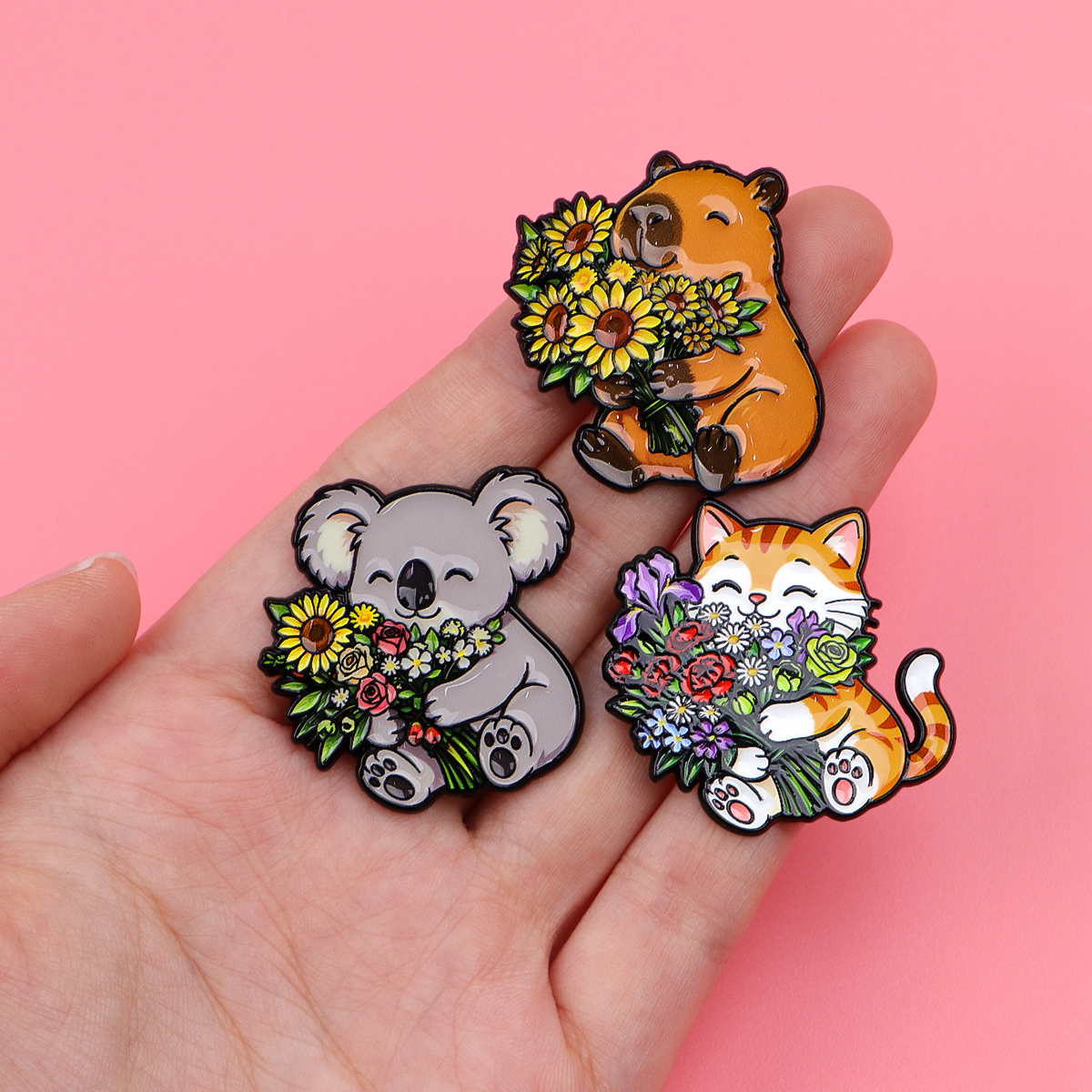 Cute Animal Enamel Pin Cartoon – Embroidery Illustration recenzja i cena