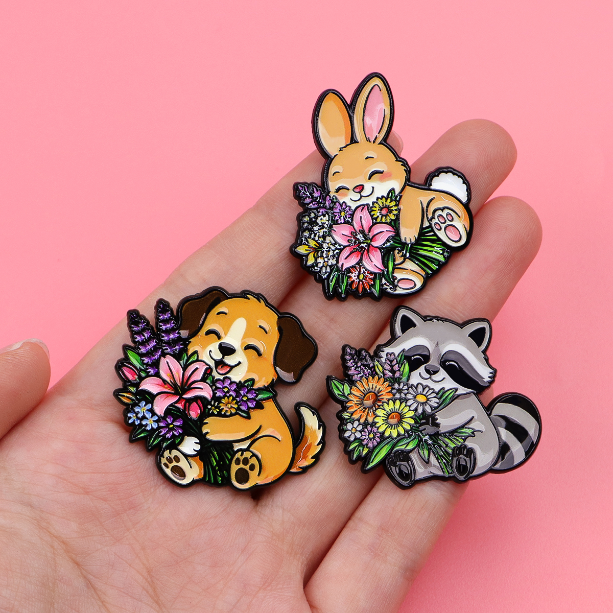 Cute Animal Enamel Pin Cartoon – Embroidery Illustration recenzja i cena