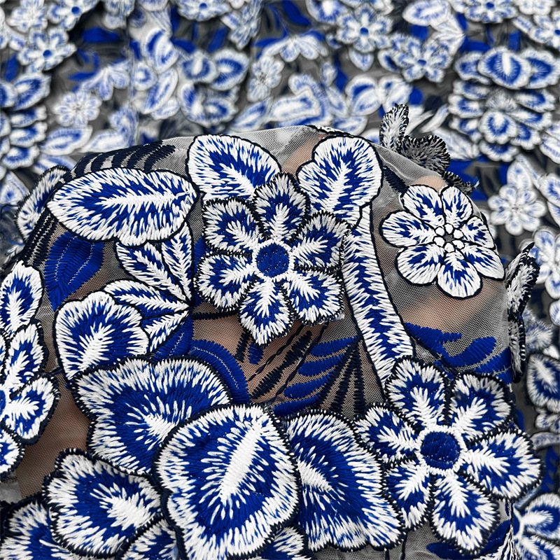 1yard Blue and white porcelain – Embroidery Wedding recenzja i cena
