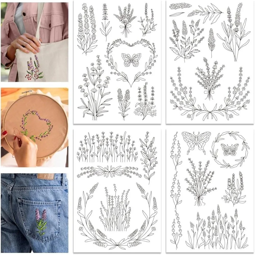 4 Sheets Lavender Flower Butte – Embroidery Sheet recenzja i cena