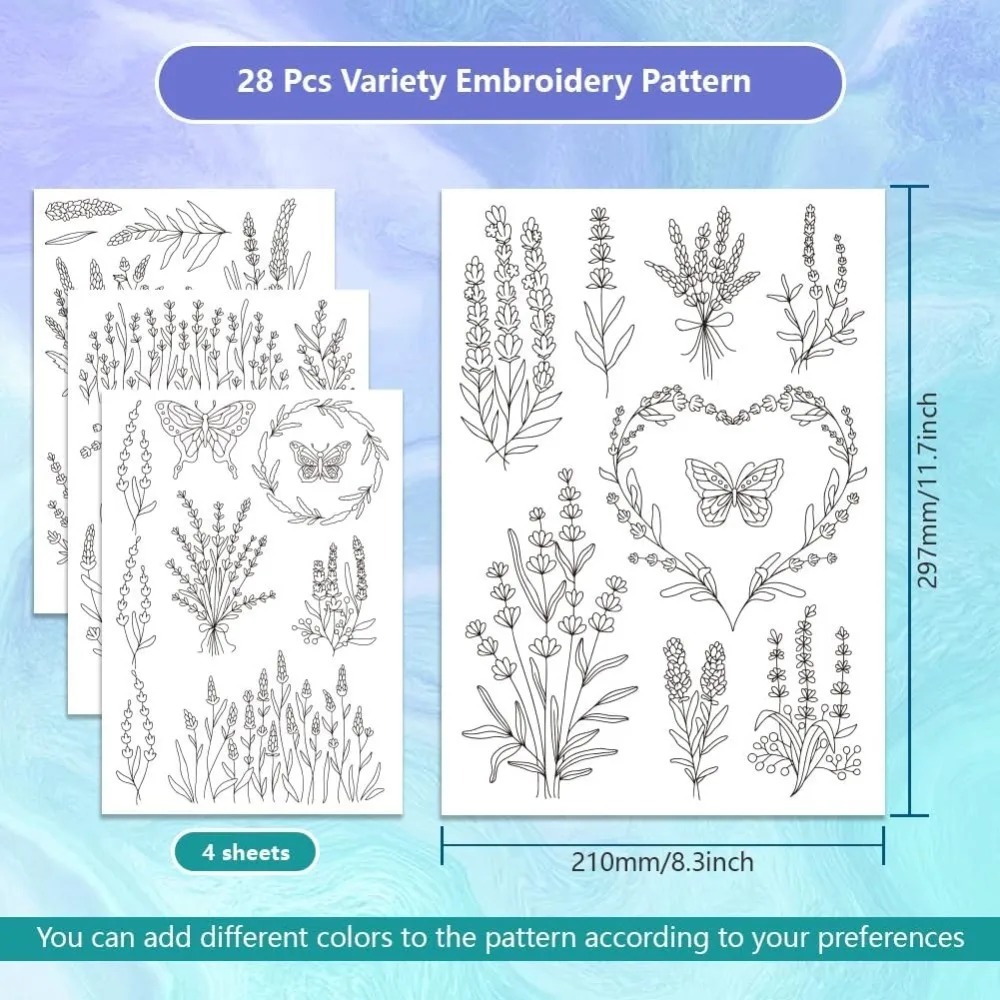 4 Sheets Lavender Flower Butte – Embroidery Sheet recenzja i cena