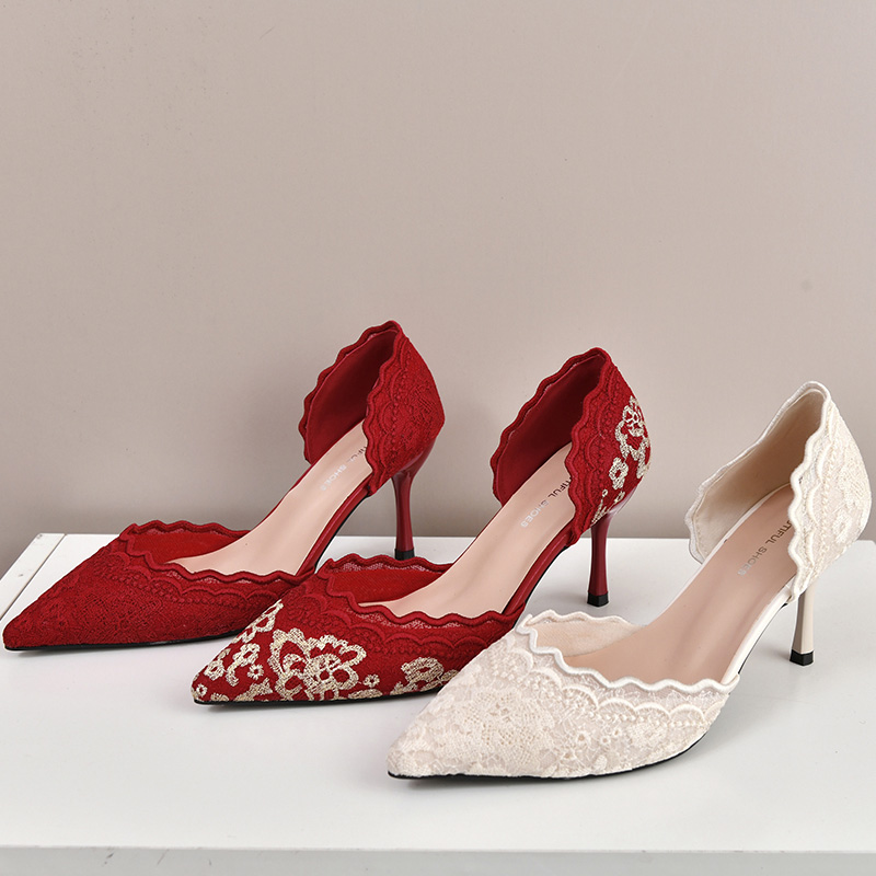 Luxury Red White Lace Embroide – Embroidery Wedding recenzja i cena