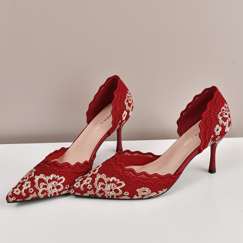 Luxury Red White Lace Embroide – Embroidery Wedding recenzja i cena