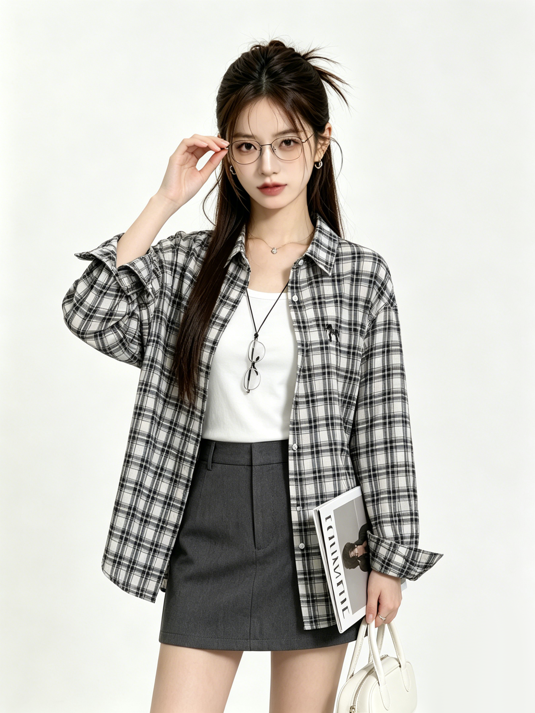 Retro Korean Plaid Sun Protect – Embroidery Jacket recenzja i cena