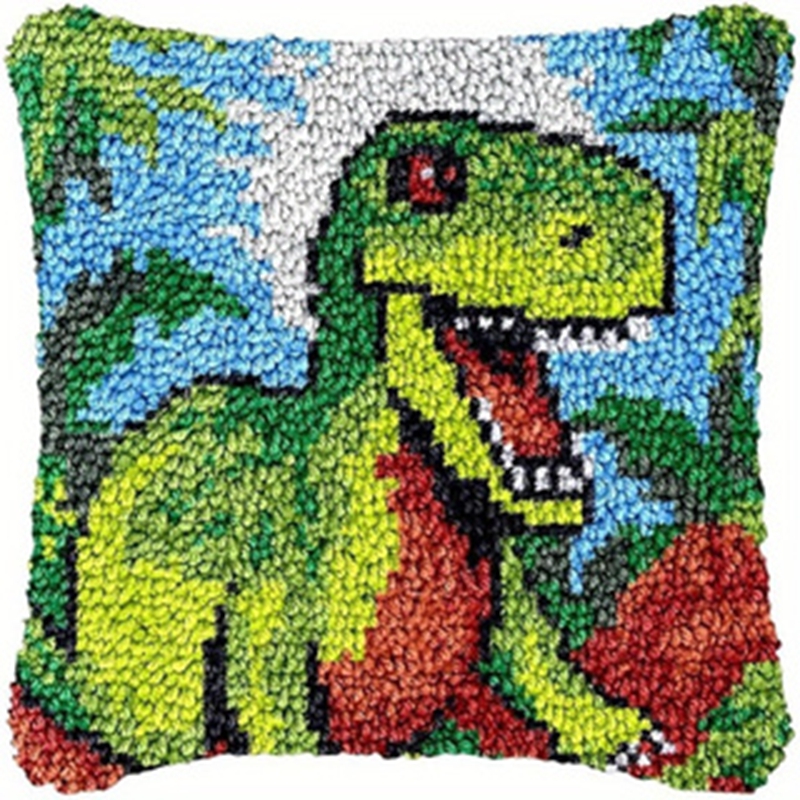 Dinosaur Latch Hook Pillow Kit – Embroidery Sheet recenzja i cena