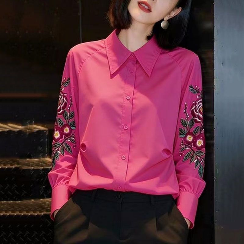 Lapel Shirt Women's 2026 New C – Embroidery Jacket recenzja i cena