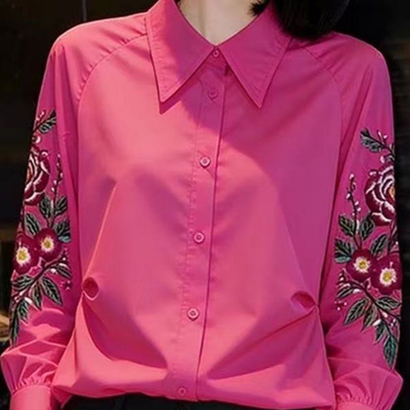 Lapel Shirt Women's 2026 New C – Embroidery Jacket recenzja i cena
