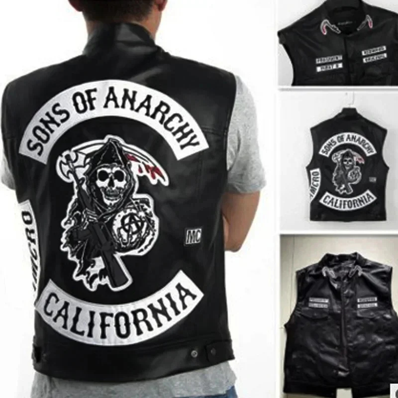 ABC123Leather Men Motorcycle C – Embroidery Jacket recenzja i cena