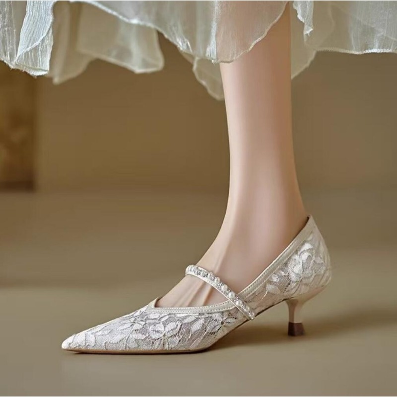 Sexy Lace Embroidery High Heel – Embroidery Wedding recenzja i cena
