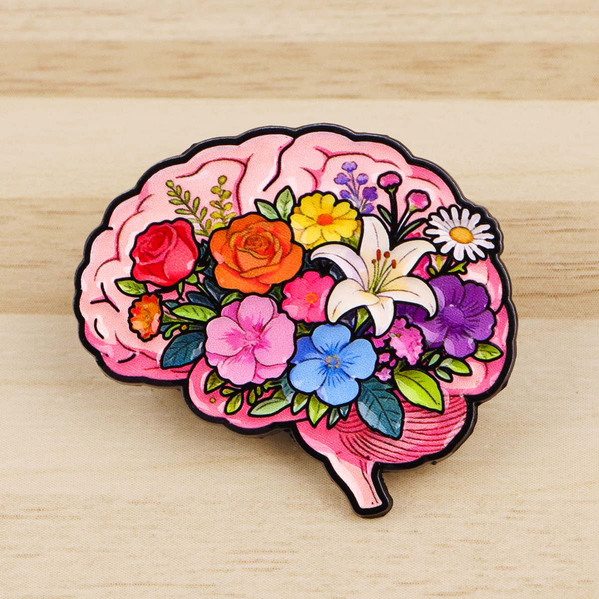 Brain Enamel Pin Medical Badge – Embroidery Illustration recenzja i cena