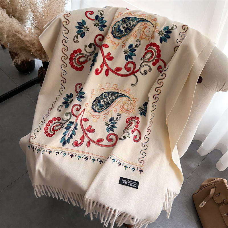 2024 Fashion Scarf Winter Thic – Embroidery Pashmina recenzja i cena