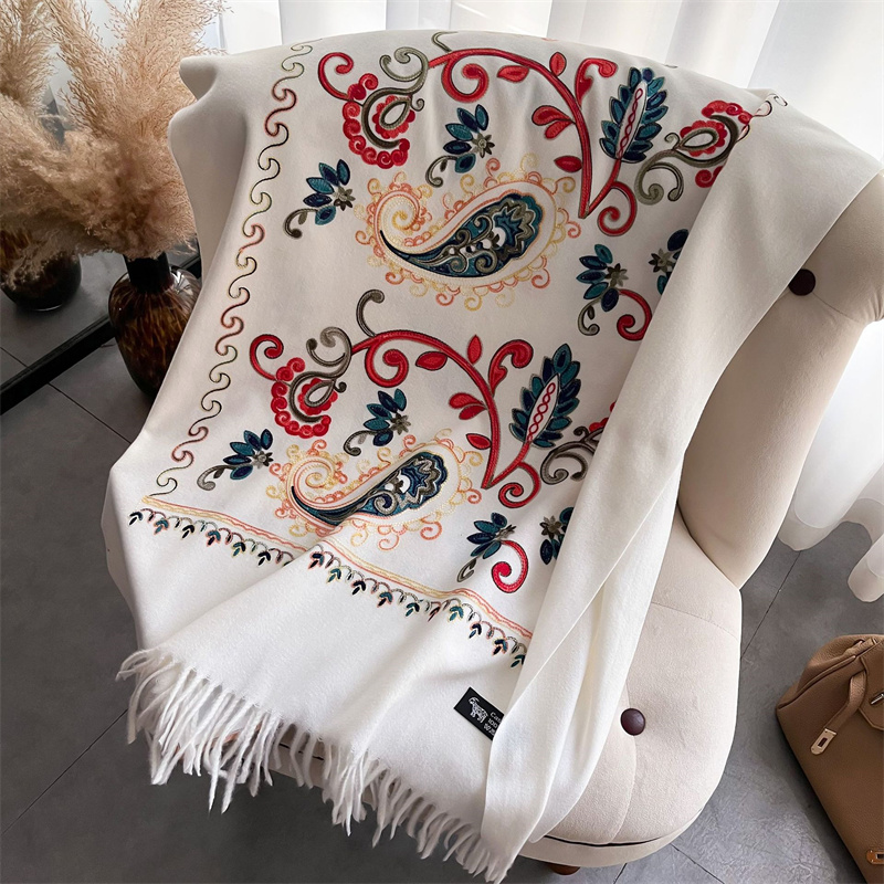 2024 Fashion Scarf Winter Thic – Embroidery Pashmina recenzja i cena