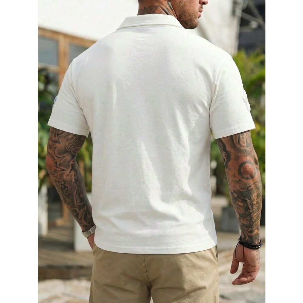 Men's Short Sleeve Polo Shirt  – Embroidery Design 3D recenzja i cena