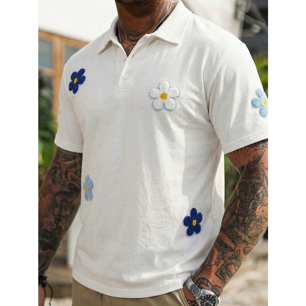 Men's Short Sleeve Polo Shirt  – Embroidery Design 3D recenzja i cena