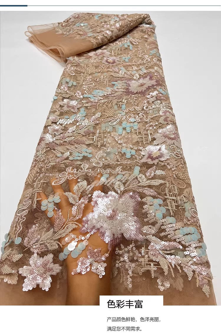 1yard Exquisite Floral sequin  – Embroidery Wedding recenzja i cena