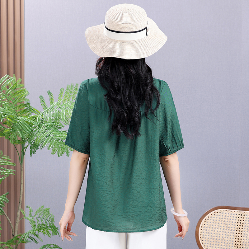 Summer Elastic Tee Shirt Solid – Embroidery Cotton Shirt recenzja i cena