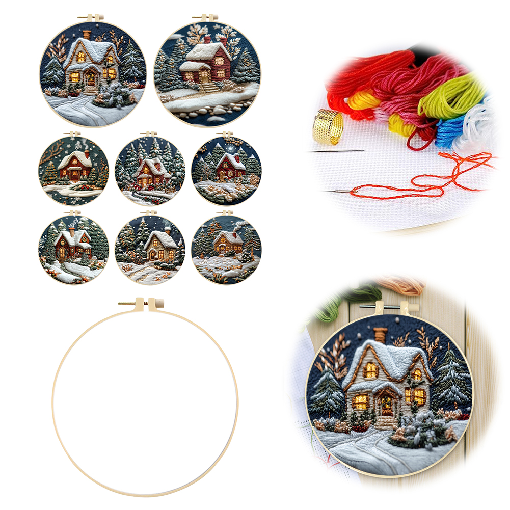 Xmas House Stamped Cross Stitc – Embroidery Xmas Kits recenzja i cena