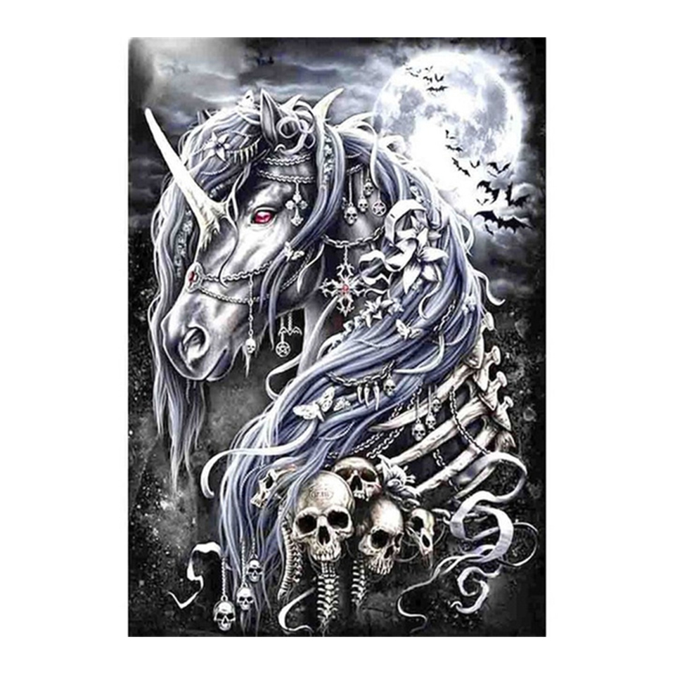Skull unicorn Full drill Diamo – Embroidery Unicorn recenzja i cena