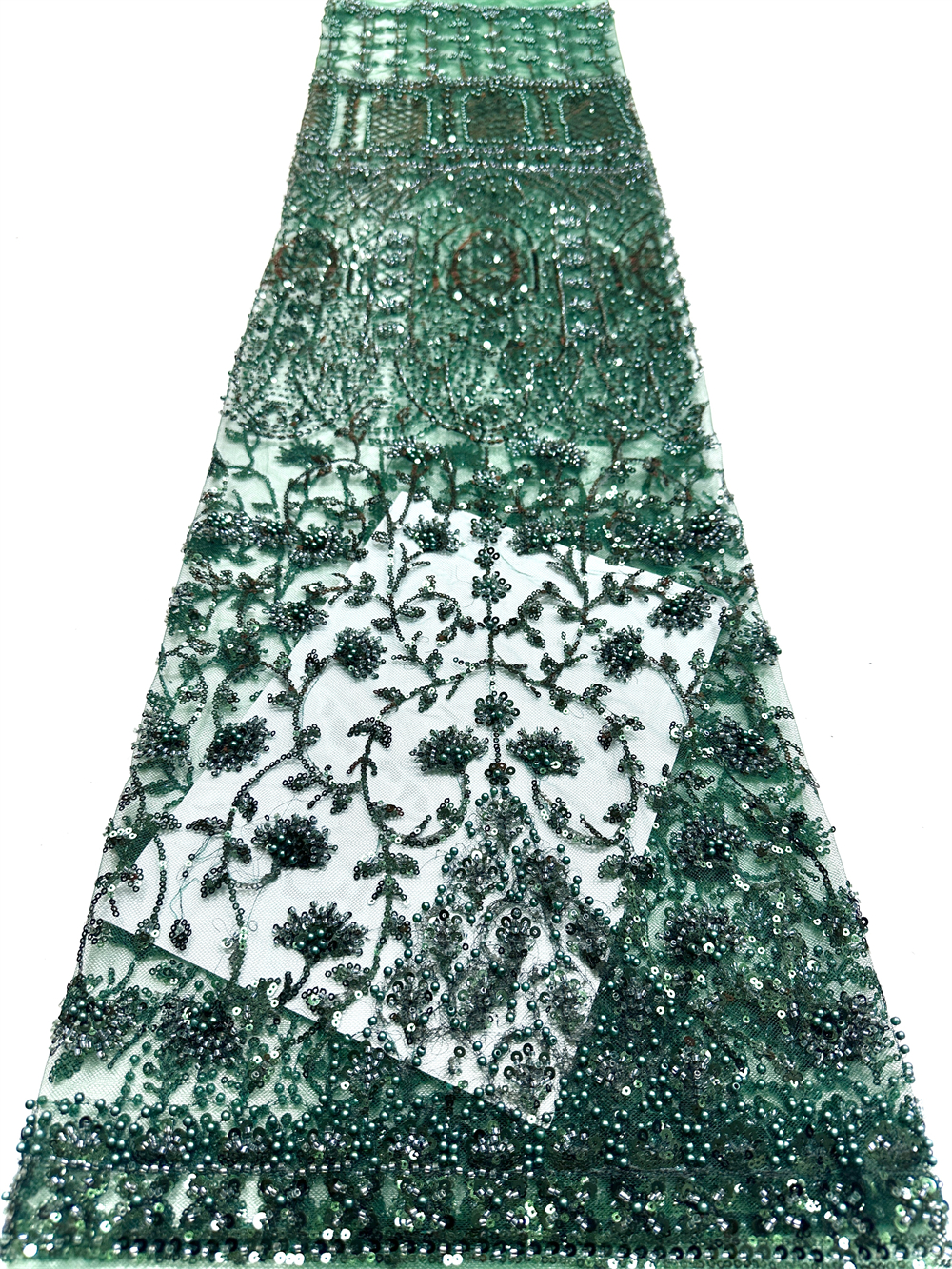 Luxury African Sequins Green B – Embroidery Gradient recenzja i cena