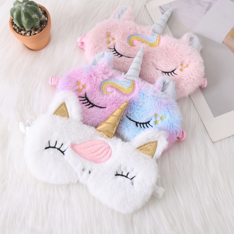Embroidery plush eye mask blac – Embroidery Unicorn recenzja i cena
