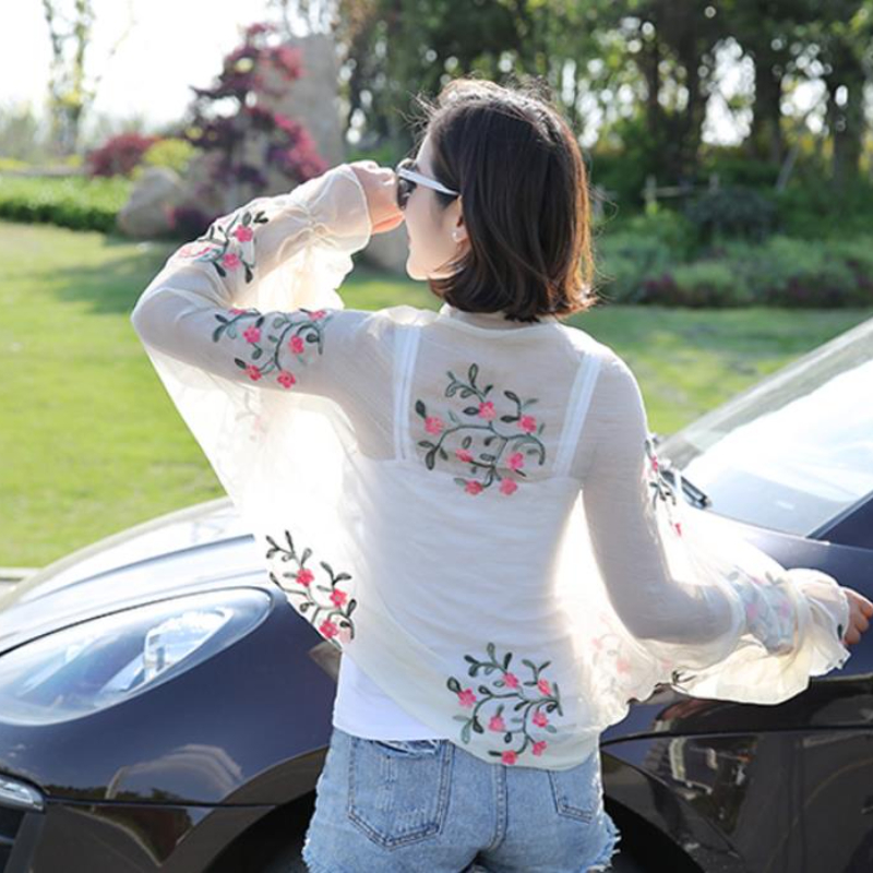 2025 Summer New Women Long Cas – Embroidery Cotton Shirt recenzja i cena