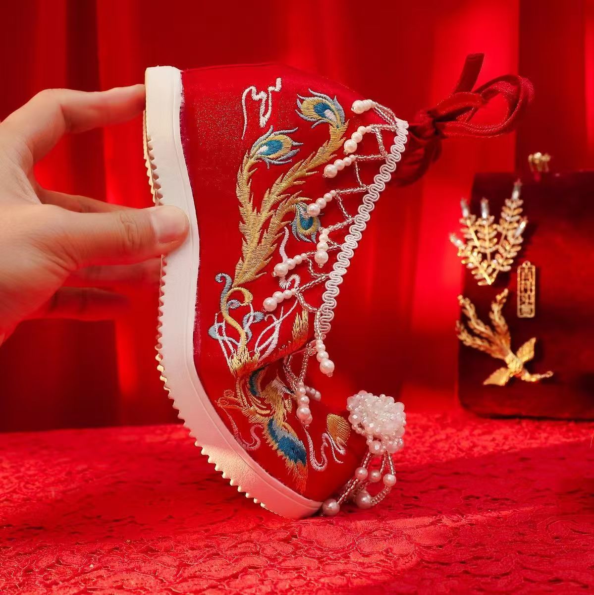 Women New Red Embroidered Wedd – Embroidery Wedding recenzja i cena
