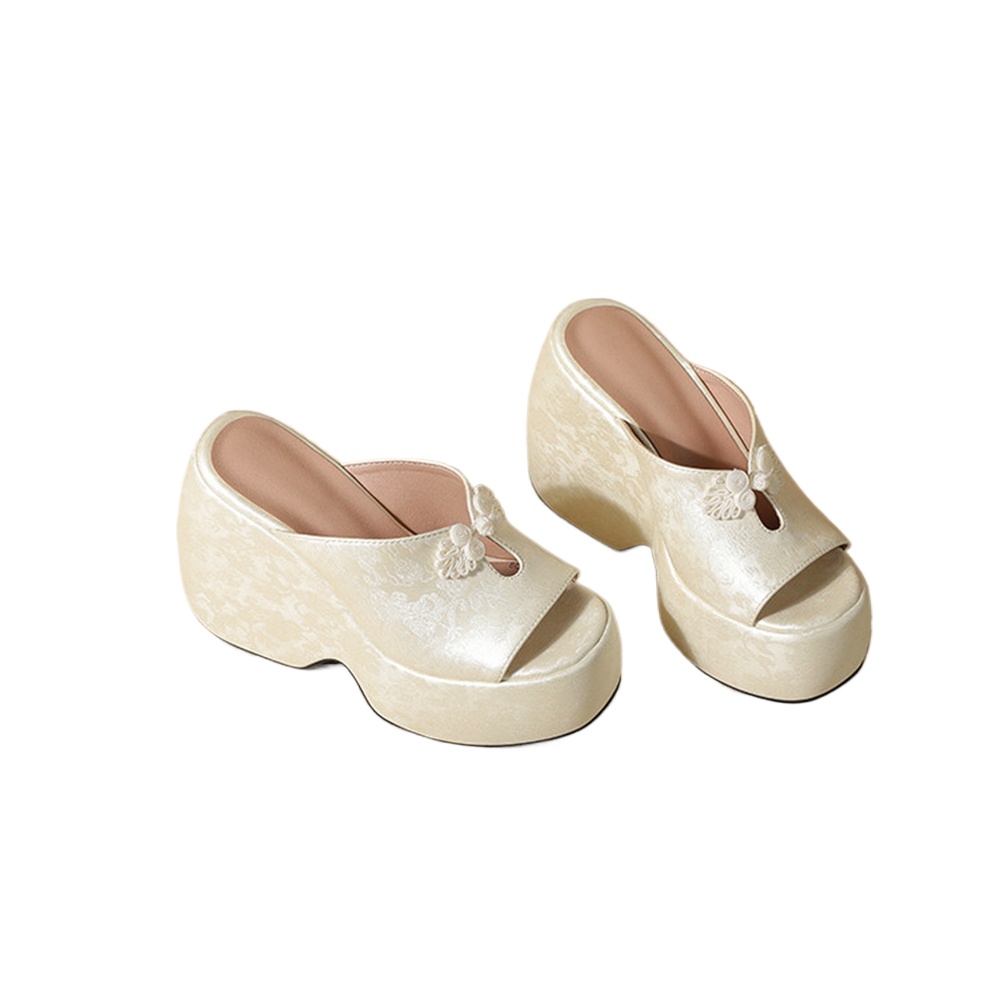 Women Wedge Heel Mules Slipper – Embroidery Ai recenzja i cena