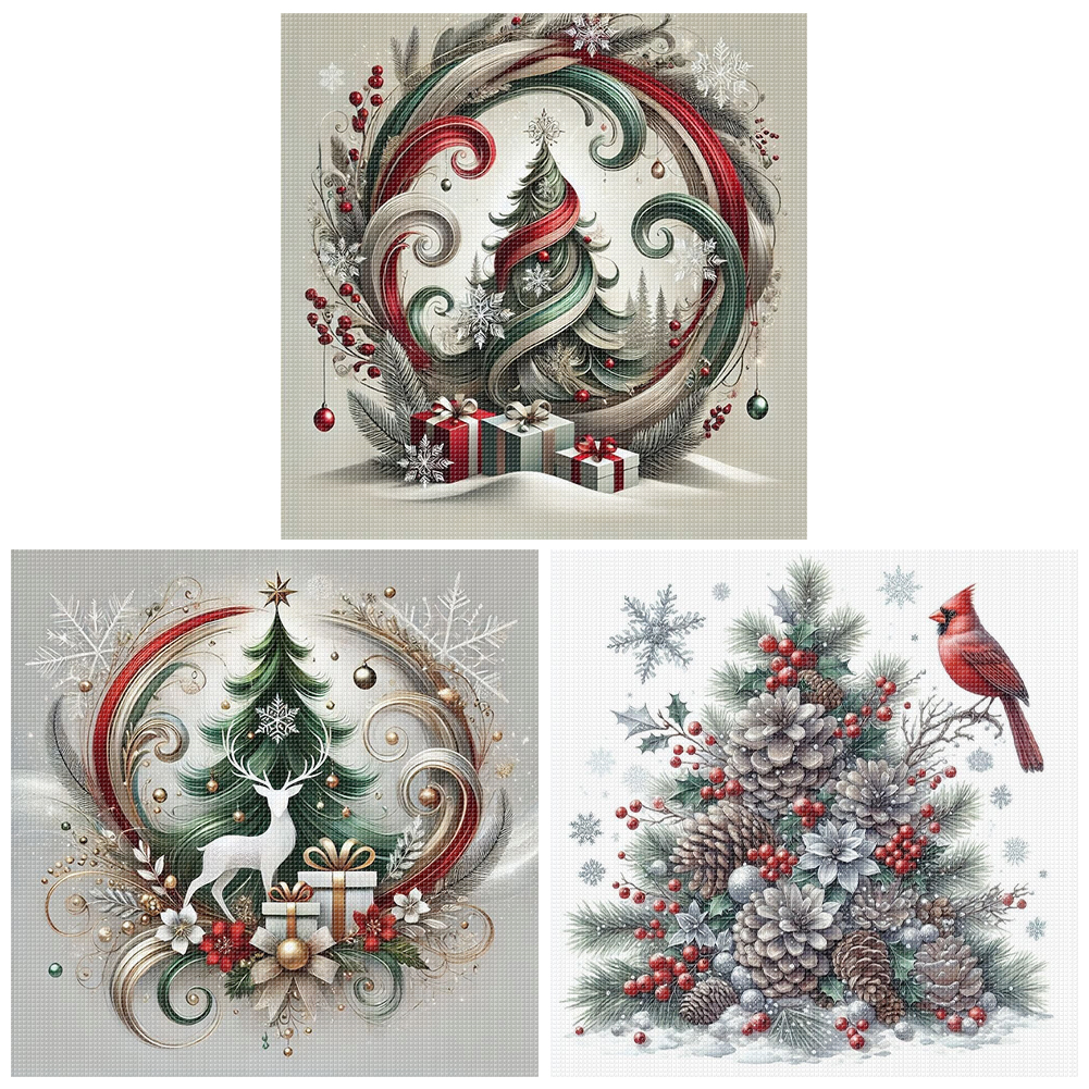 Xmas Printed Cross Stitch Kit  – Embroidery Xmas Decorations recenzja i cena