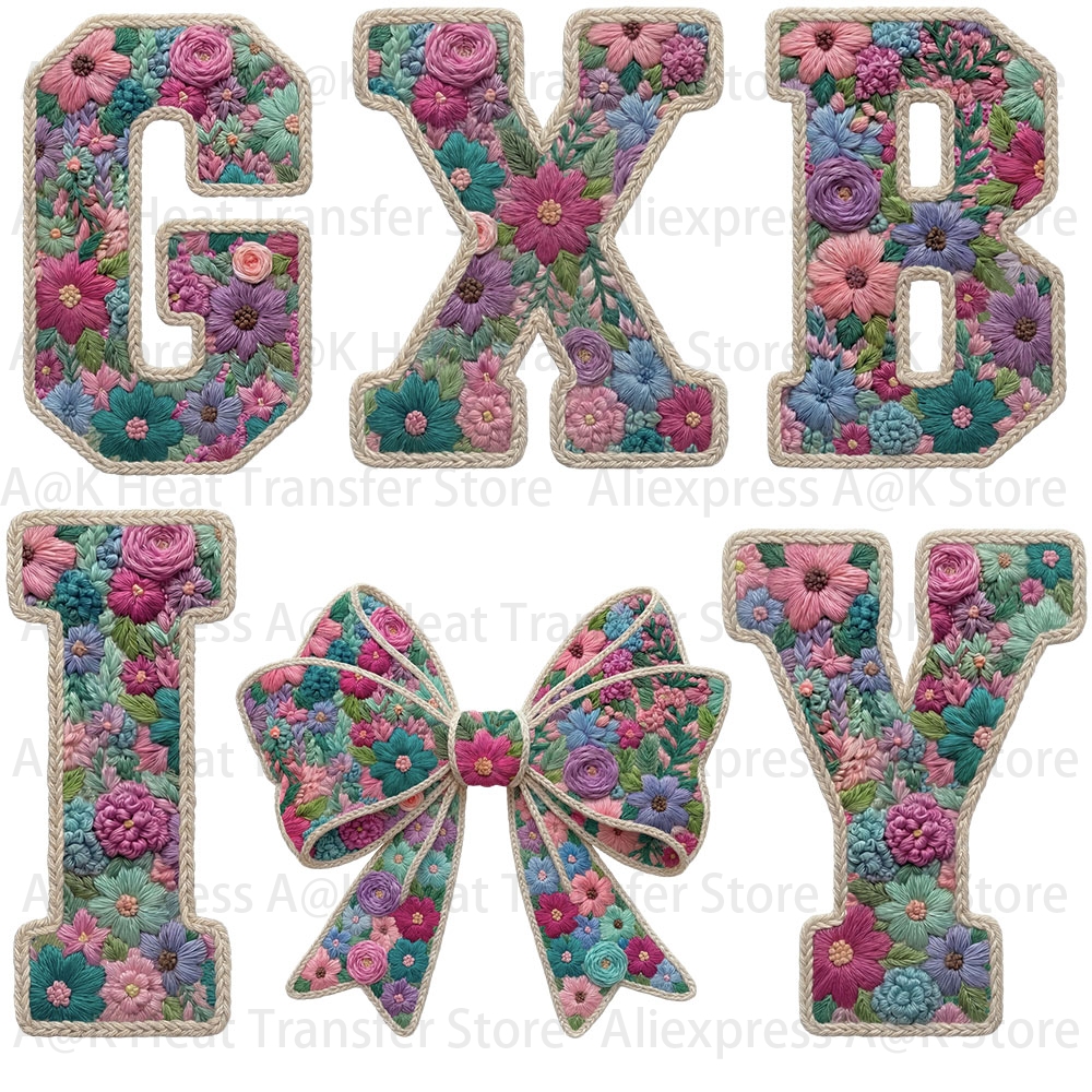 Floral Letter Bow Iron On Heat – Embroidery Unicorn recenzja i cena