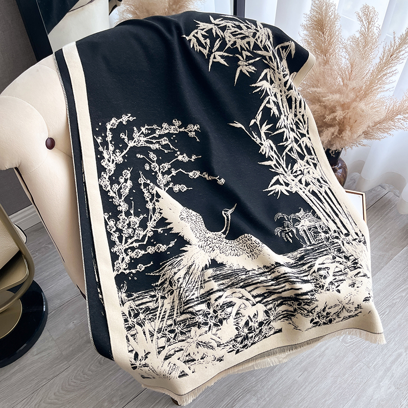 Women Winter Cashmere Scarf Wh – Embroidery Pashmina recenzja i cena