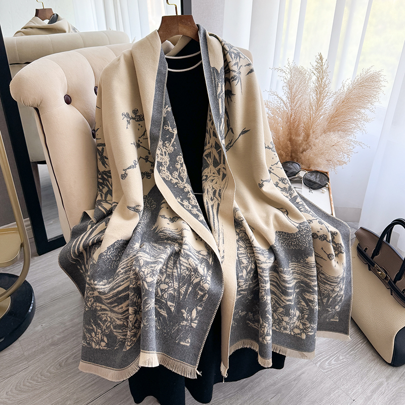 Women Winter Cashmere Scarf Wh – Embroidery Pashmina recenzja i cena