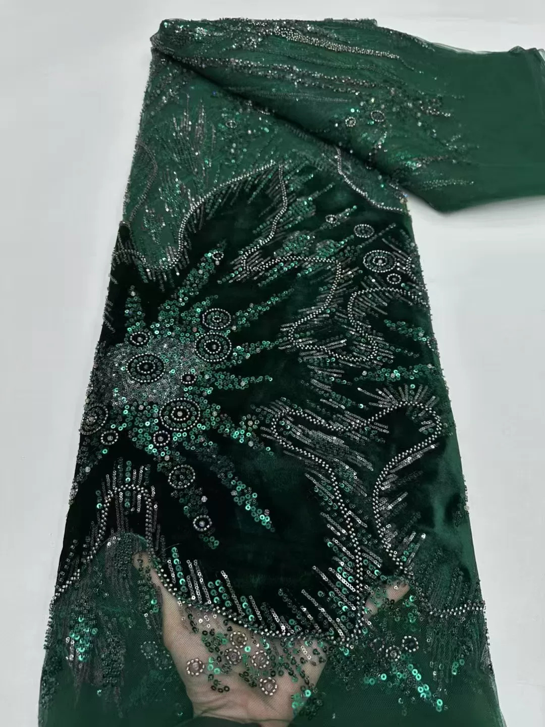 5yard Velvet sequin embroidery – Embroidery Wedding recenzja i cena