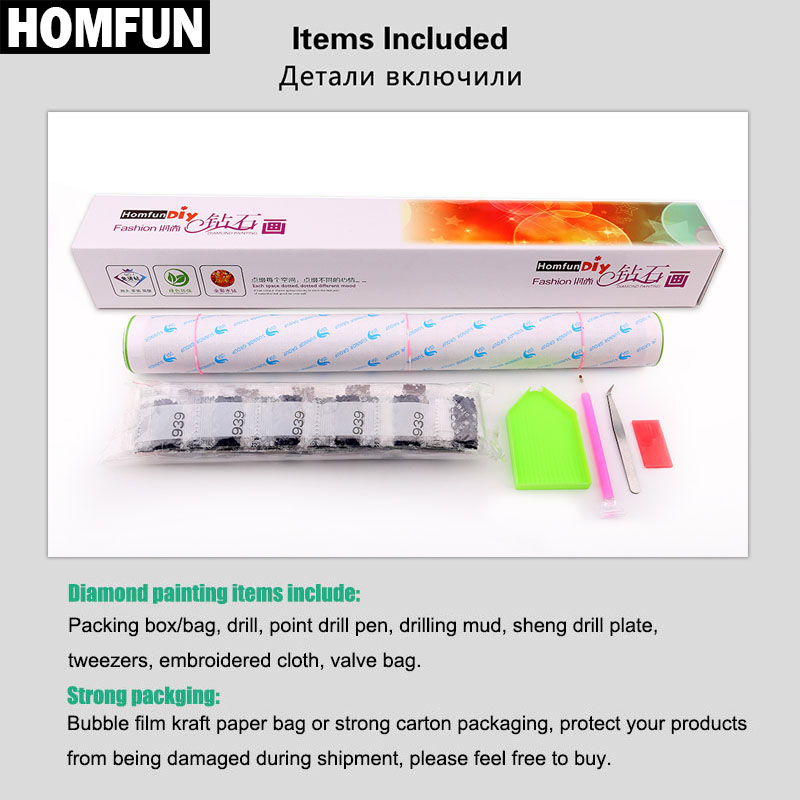 HOMFUN Full Diamond Embroidery – Embroidery Roll Pattern recenzja i cena
