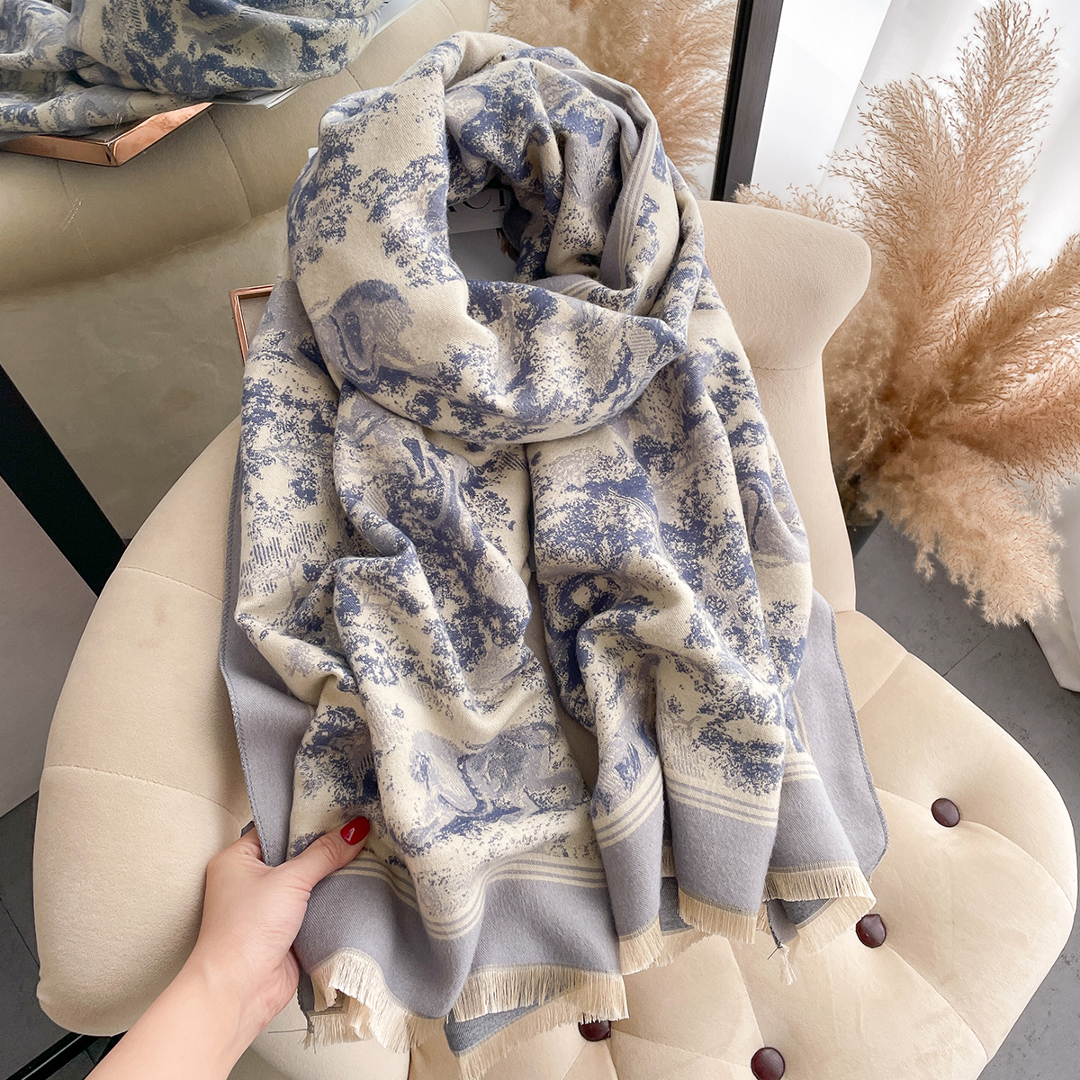 Luxury Winter Cashmere Scarf W – Embroidery Pashmina recenzja i cena
