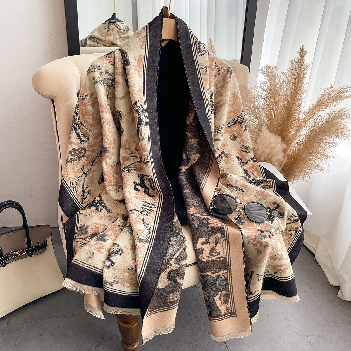 Luxury Winter Cashmere Scarf W – Embroidery Pashmina recenzja i cena